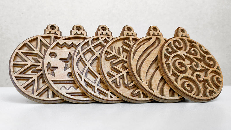 C186-Christmas Ball Set Layered Scroll Saw Patterns - Alex Fox Patterns