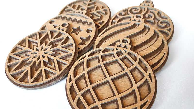 C186-Christmas Ball Set Layered Scroll Saw Patterns - Alex Fox Patterns