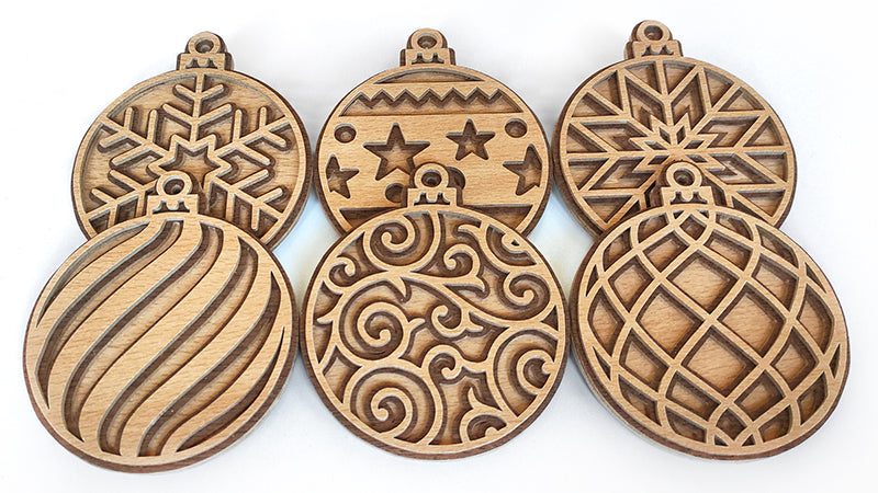C186-Christmas Ball Set Layered Scroll Saw Patterns - Alex Fox Patterns