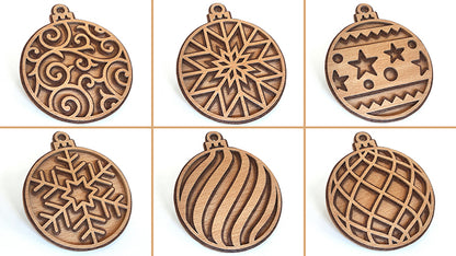 C186-Christmas Ball Set Layered Scroll Saw Patterns - Alex Fox Patterns