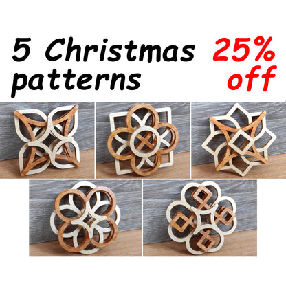 C188-Christmas Ornament Set Layered Scroll Saw Patterns - Alex Fox Patterns