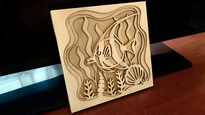 C191-Coral Reef Fish Layered Scroll Saw Patterns - Alex Fox Patterns