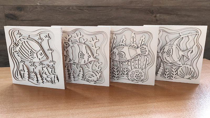C191-Coral Reef Fish Layered Scroll Saw Patterns - Alex Fox Patterns