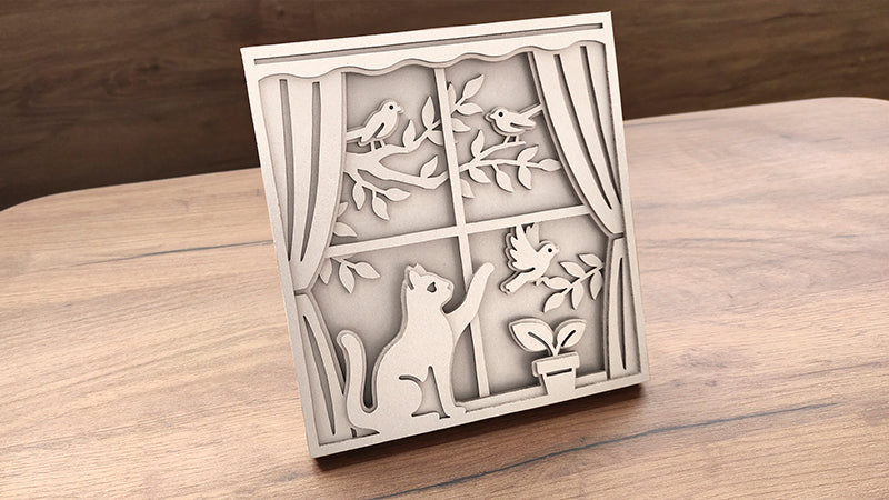 C192-Cat Layered Scroll Saw Pattern - Alex Fox Patterns