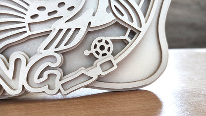 C193-Fishing Layered Scroll Saw Pattern - Alex Fox Patterns