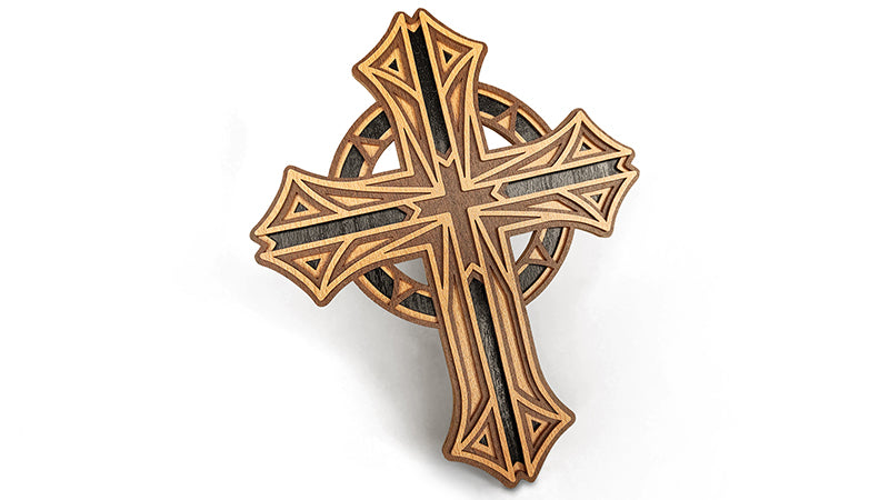 C194-Cross Layered Scroll Saw Pattern - Alex Fox Patterns