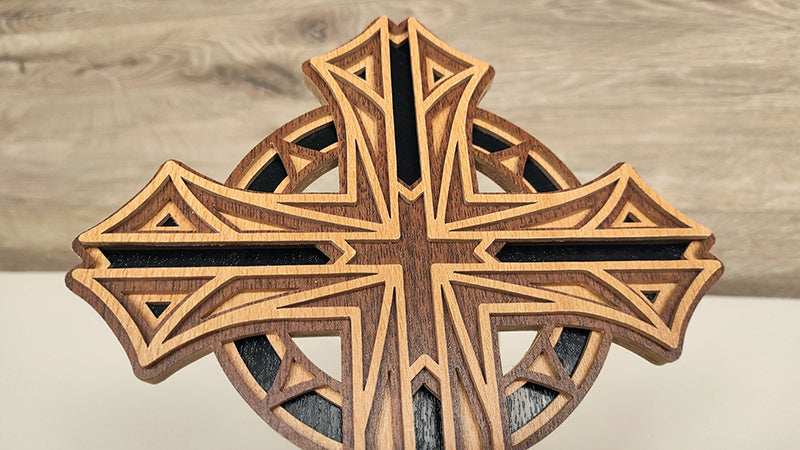 C194-Cross Layered Scroll Saw Pattern - Alex Fox Patterns