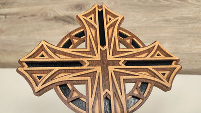 C194-Cross Layered Scroll Saw Pattern - Alex Fox Patterns