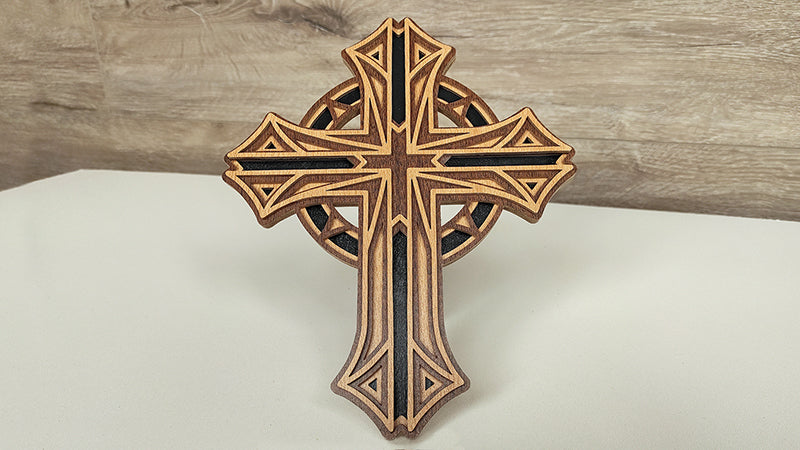 C194-Cross Layered Scroll Saw Pattern - Alex Fox Patterns