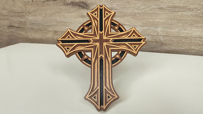 C194-Cross Layered Scroll Saw Pattern - Alex Fox Patterns