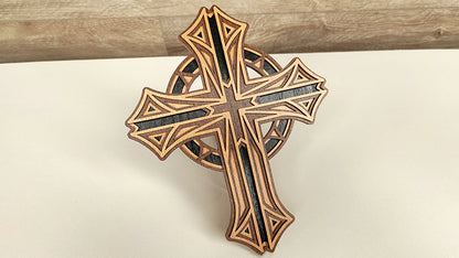 C194-Cross Layered Scroll Saw Pattern - Alex Fox Patterns