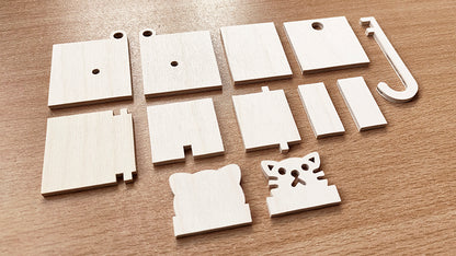 C196-Kinetic Key Hanger Scroll Saw Pattern - Alex Fox Patterns