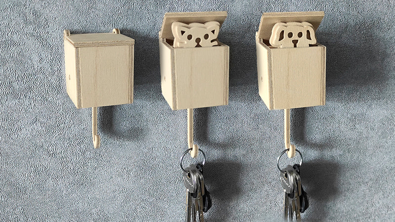 C196-Kinetic Key Hanger Scroll Saw Pattern - Alex Fox Patterns