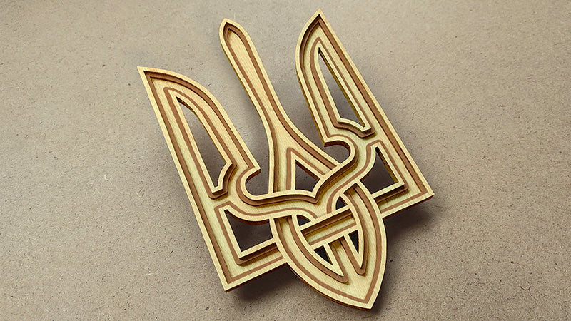 C197-Trident Layered Scroll Saw Pattern - Alex Fox Patterns