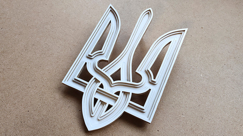 C197-Trident Layered Scroll Saw Pattern - Alex Fox Patterns