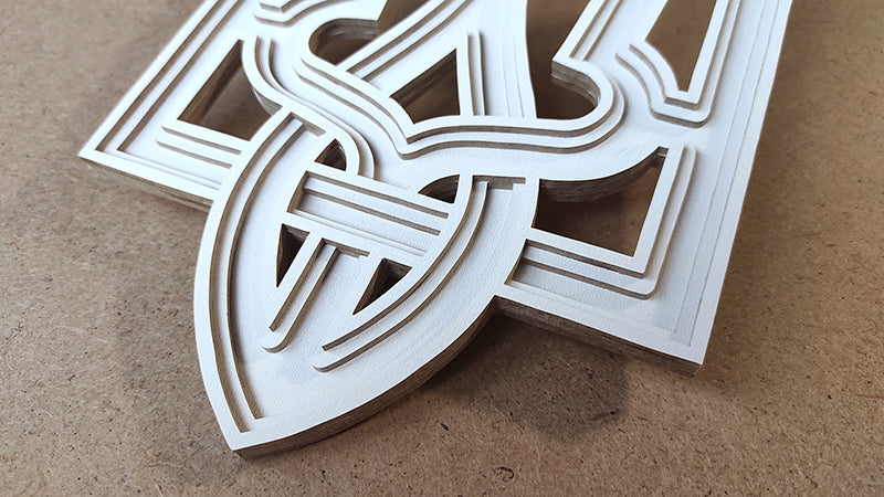 C197-Trident Layered Scroll Saw Pattern - Alex Fox Patterns