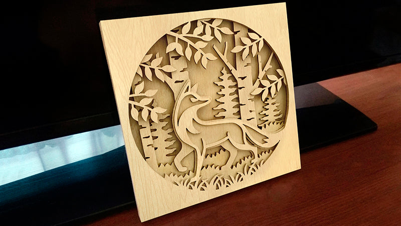 C198-Fox ShadowboxScroll Saw Pattern - Alex Fox Patterns