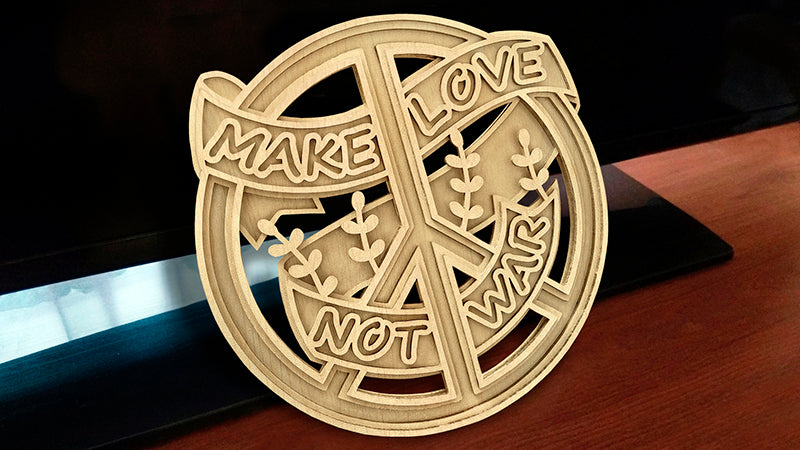 C199-Peace Layered Scroll Saw Pattern - Alex Fox Patterns