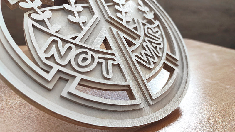 C199-Peace Layered Scroll Saw Pattern - Alex Fox Patterns