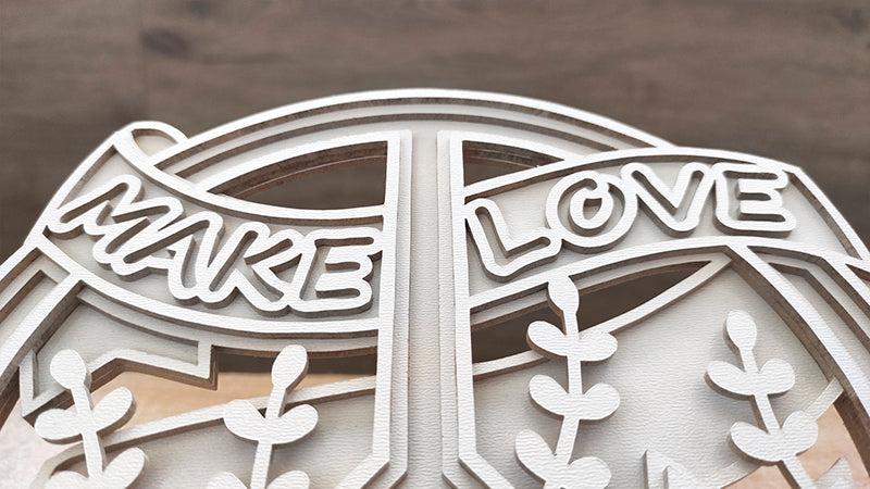 C199-Peace Layered Scroll Saw Pattern - Alex Fox Patterns