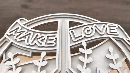C199-Peace Layered Scroll Saw Pattern - Alex Fox Patterns