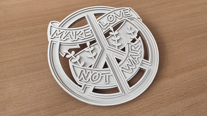 C199-Peace Layered Scroll Saw Pattern - Alex Fox Patterns