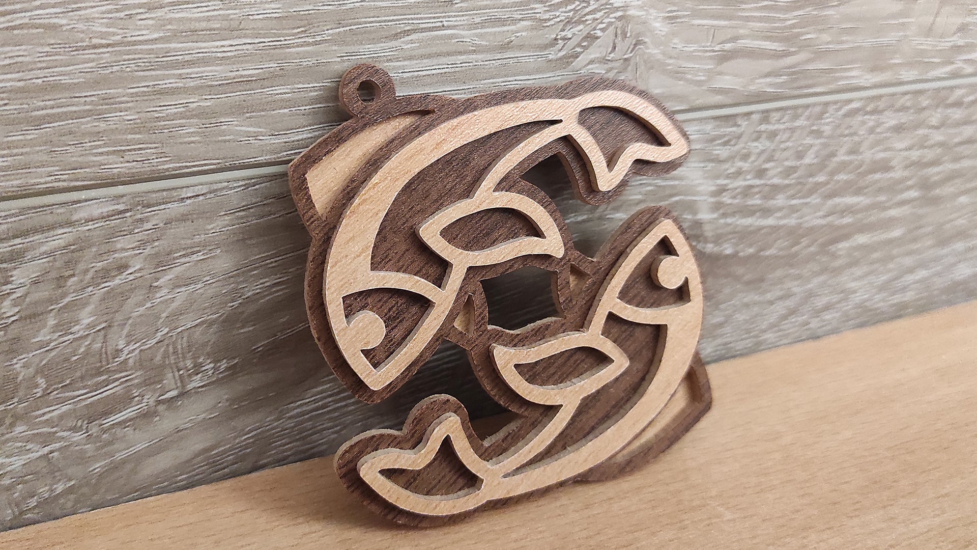 C200-Pisces Layered Scroll Saw Pattern - Alex Fox Patterns