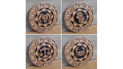 C200-Zodiac Sign Set Layered Scroll Saw Patterns - Alex Fox Patterns