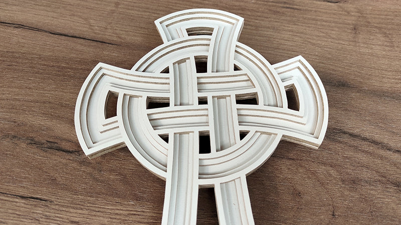 C201-Celtic Cross Layered Scroll Saw Pattern - Alex Fox Patterns