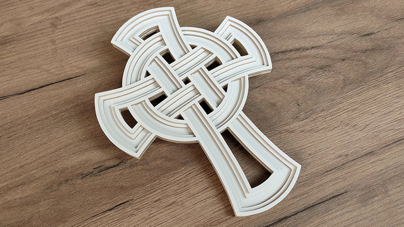 C201-Celtic Cross Layered Scroll Saw Pattern - Alex Fox Patterns