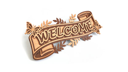 C202-Welcome Layered Scroll Saw Pattern - Alex Fox Patterns