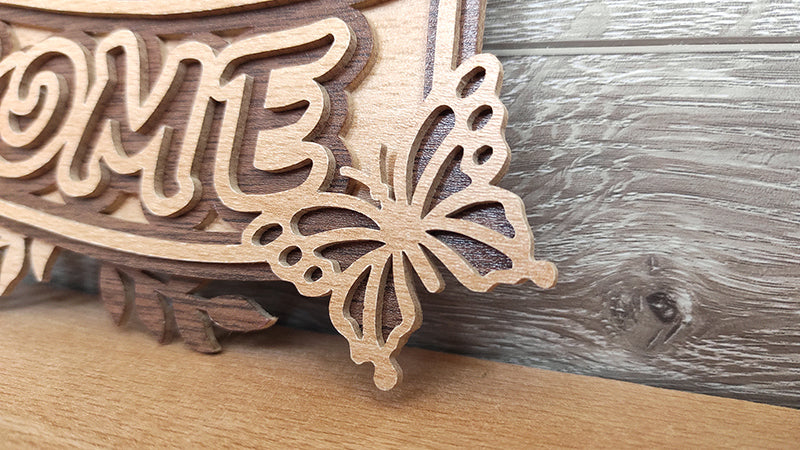 C202-Welcome Layered Scroll Saw Pattern - Alex Fox Patterns