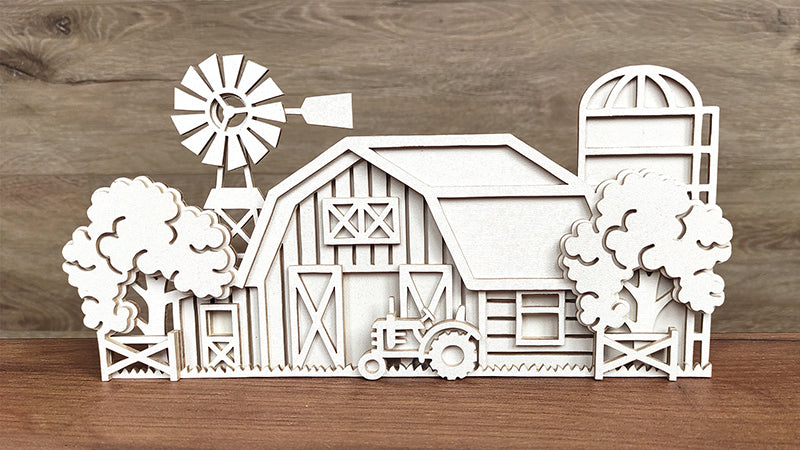 C203-Farm Tractor Scroll Saw Pattern - Alex Fox Patterns