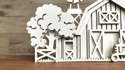C203-Farm Layered Scroll Saw Pattern - Alex Fox Patterns