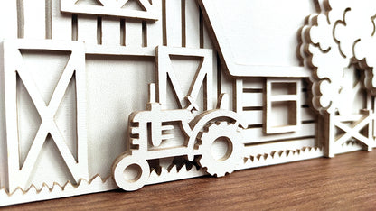 C203-Farm Layered Scroll Saw Pattern - Alex Fox Patterns