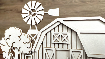 C203-Farm Layered Scroll Saw Pattern - Alex Fox Patterns