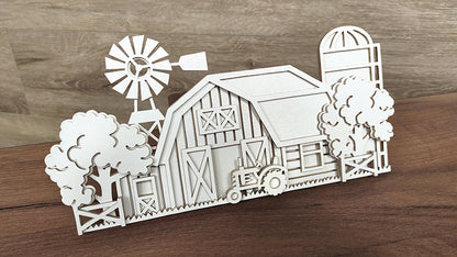 C203-Farm Layered Scroll Saw Pattern - Alex Fox Patterns