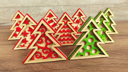 C204-Christmas Tree Puzzle Layered Scroll Saw Pattern - Alex Fox Patterns