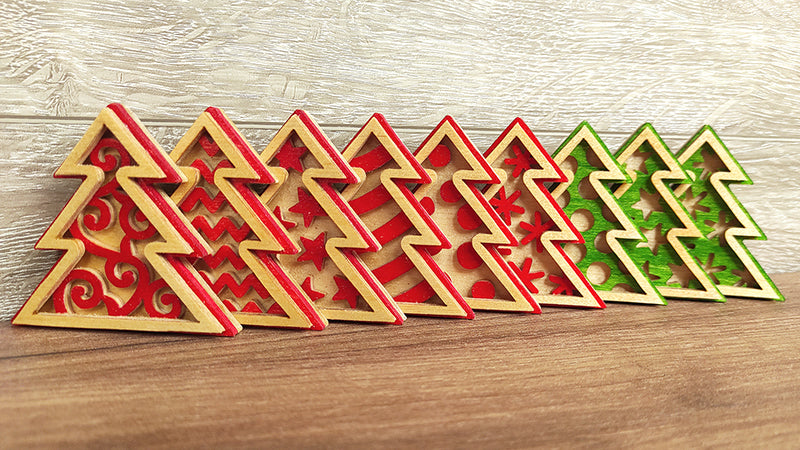 C204-Christmas Tree Puzzle Layered Scroll Saw Pattern - Alex Fox Patterns