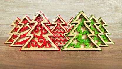 C204-Christmas Tree Puzzle Layered Scroll Saw Pattern - Alex Fox Patterns