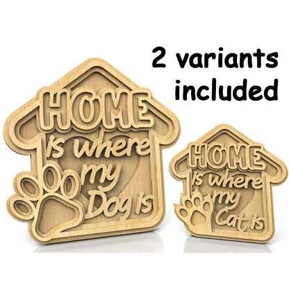C207-Home Layered Scroll Saw Pattern - Alex Fox Patterns