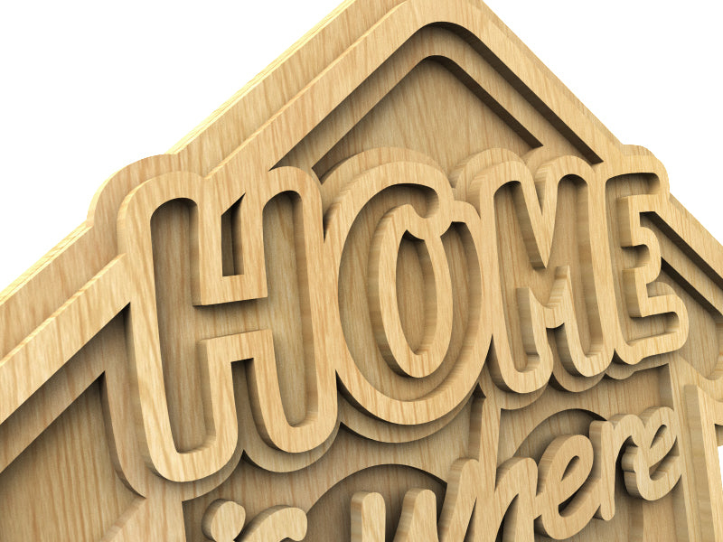 C207-Home Layered Scroll Saw Pattern - Alex Fox Patterns