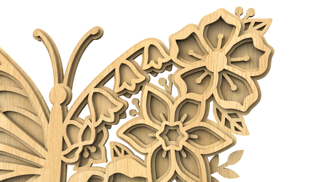 C209-Butterfly Layered Scroll Saw Pattern - Alex Fox Patterns