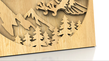 C210-Eagle Layered Scroll Saw Pattern - Alex Fox Patterns