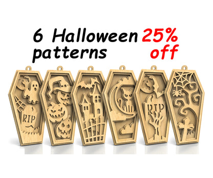 C211-Halloween Set Layered Scroll Saw Patterns - Alex Fox Patterns