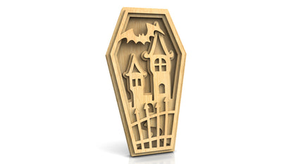 C211-Halloween Castle Layered Scroll Saw Patterns - Alex Fox Patterns