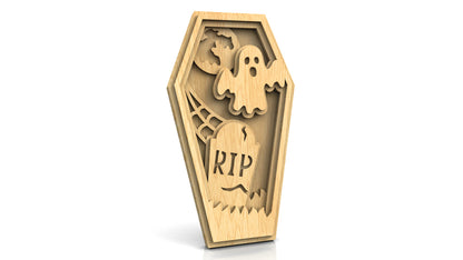 C211-Halloween Ghost Layered Scroll Saw Patterns - Alex Fox Patterns