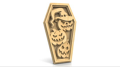 C211-Halloween Pumpkin Layered Scroll Saw Patterns - Alex Fox Patterns
