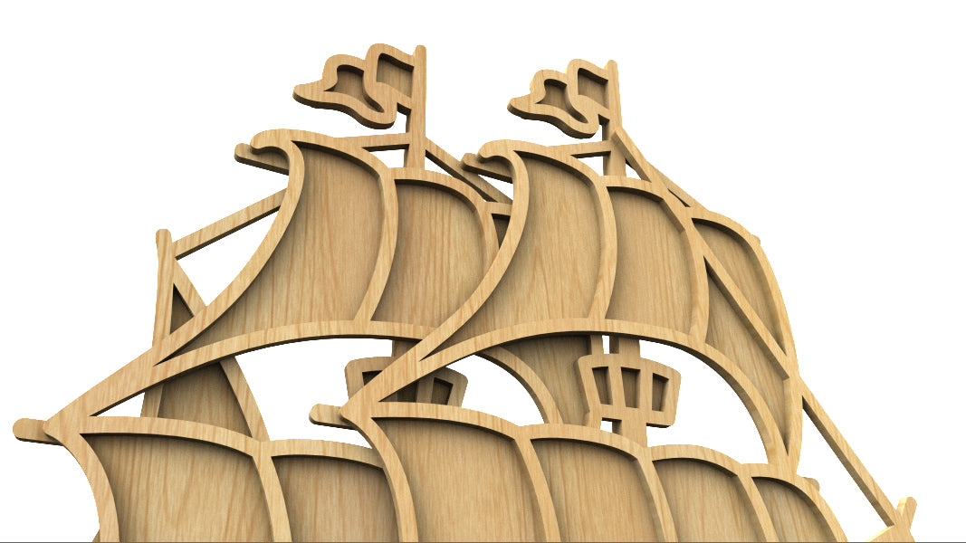 C212-Galleon Layered Scroll Saw Pattern - Alex Fox Patterns