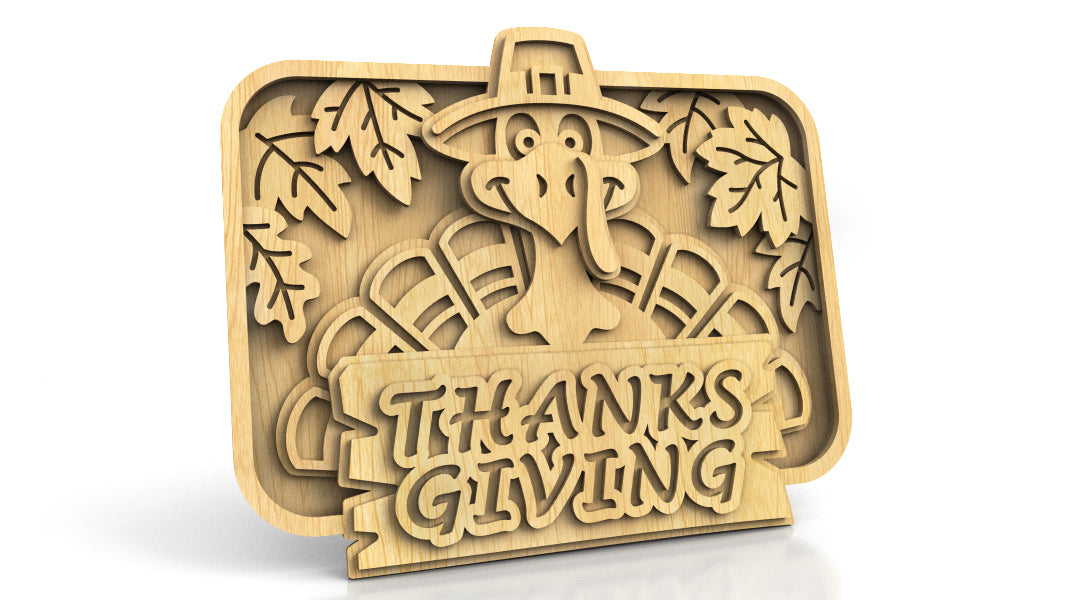 C213-Thanksgiving Layered Scroll Saw Pattern - Alex Fox Patterns